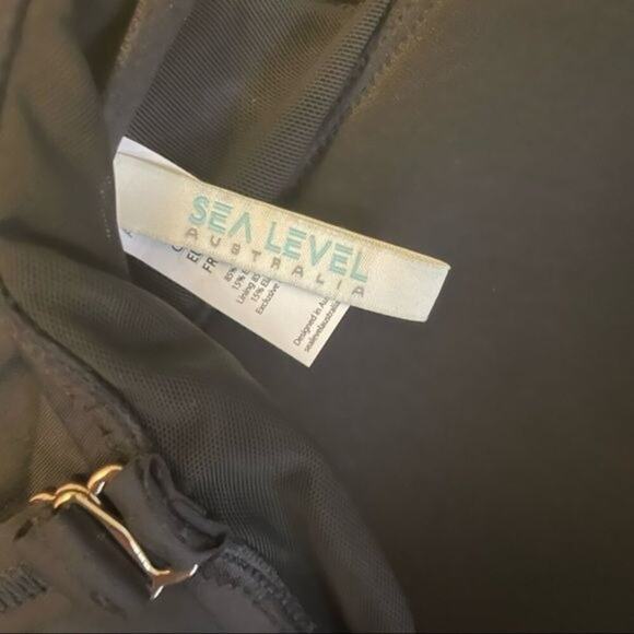 Sea Level Australia One-Shoulder Black Swimsuit Size 4 With Lace Panel Detail - Picture 5 of 6